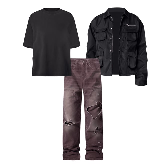 V602 Thrashed Carpenter Pants - Brown | mnml | shop now