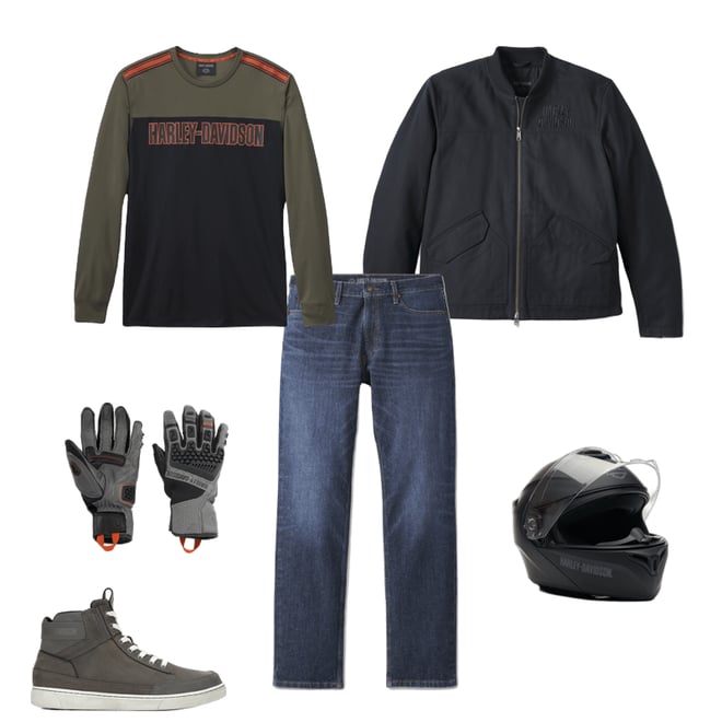 Men's H-D Flex Layering System Bomber Riding Jacket Outer