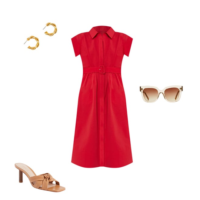 Coolandgreat com Red Office Dress