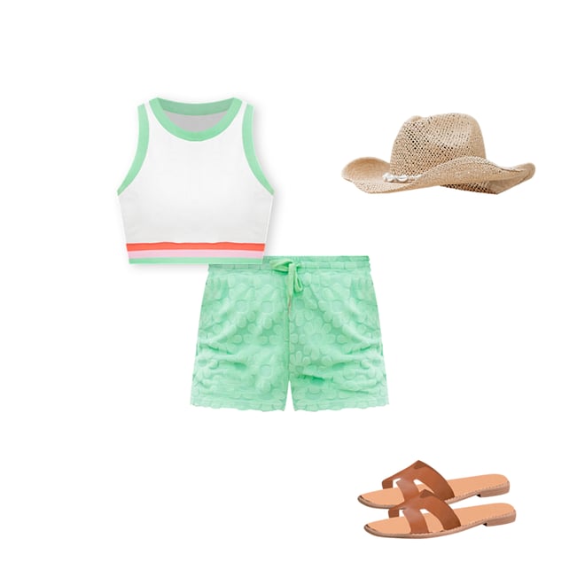 Khaki Cowgirl Beach Hat with Shells