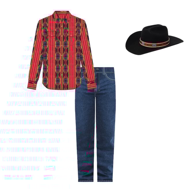 Men's Checotah® Long Sleeve Western Snap Printed Shirt in Amaranth