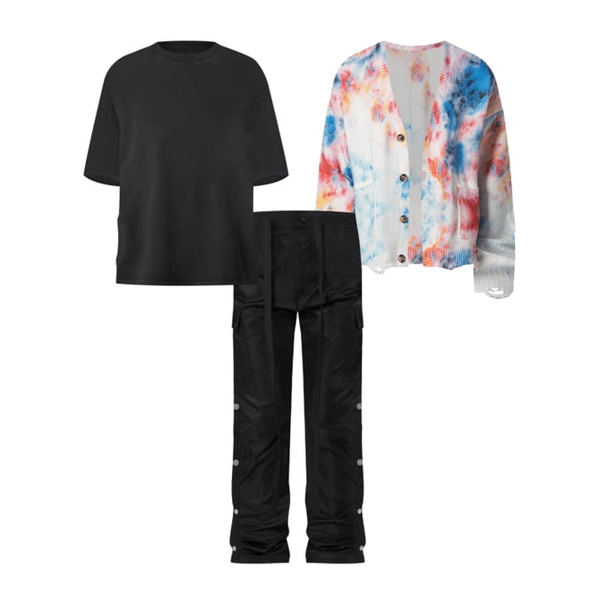 Tie Dye Cardigan Sweater - Multi | mnml | shop now