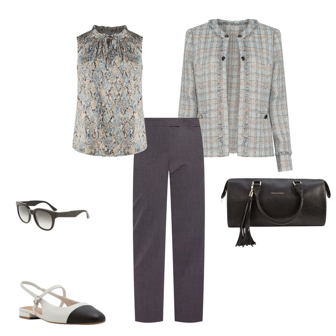 Anne klein tweed fringe jacket on sale