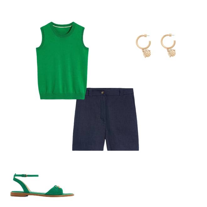 1st bundle featuring 3 items which compliment Emilia Cotton Crew Neck Tank-Rich Emerald