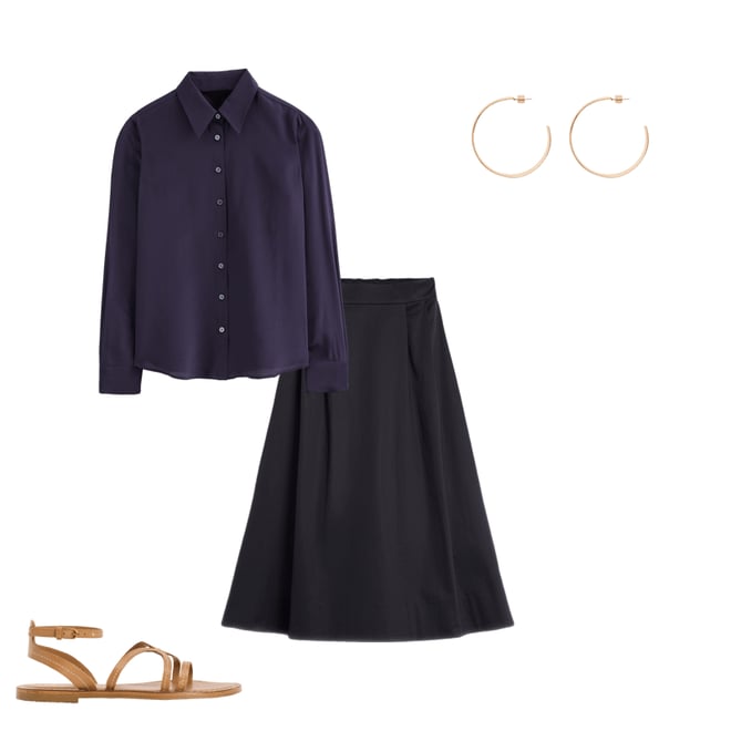4th bundle featuring 3 items which compliment Isabella Cotton Sateen Skirt-Black
