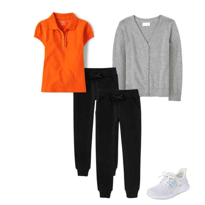 4th bundle featuring 3 items which compliment Girls Uniform Ruffle Pique Polo