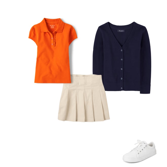 7th bundle featuring 3 items which compliment Girls Uniform Ruffle Pique Polo