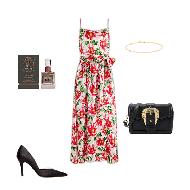 Samantha Floral Silk Blend Midi Dress