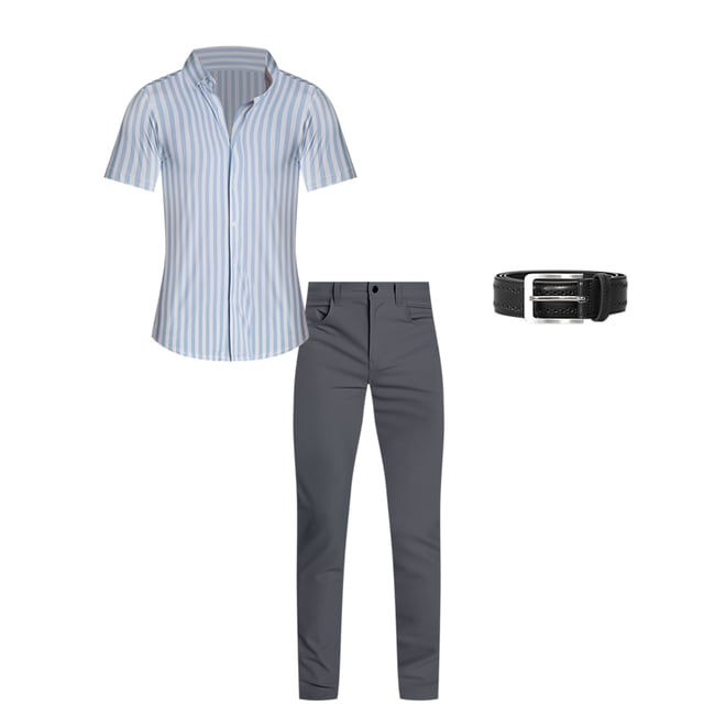 2nd bundle featuring 2 items which compliment "The Greyson" Light Blue & White Striped