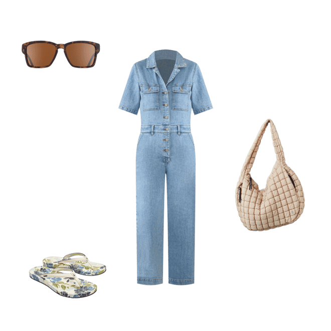 Faherty Women's Denim Michelle Short Sleeve Jumpsuit | Publiclands