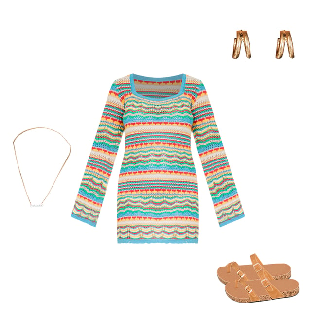 What It Is Multi Stripe Crochet Mini Dress FINAL SALE – Pink