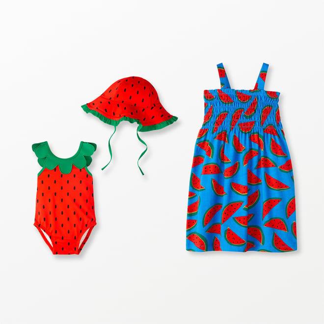 Baby Swimsuit & Floppy Sun Hat Set