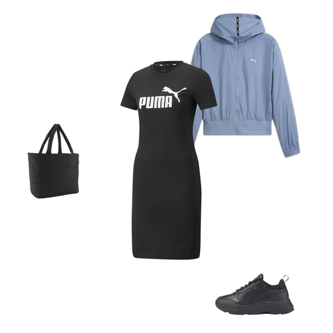 PUMA Women's Essentials Slim Tee Dress, Light Gray Heather I, X-Large :  : Clothing, Shoes & Accessories