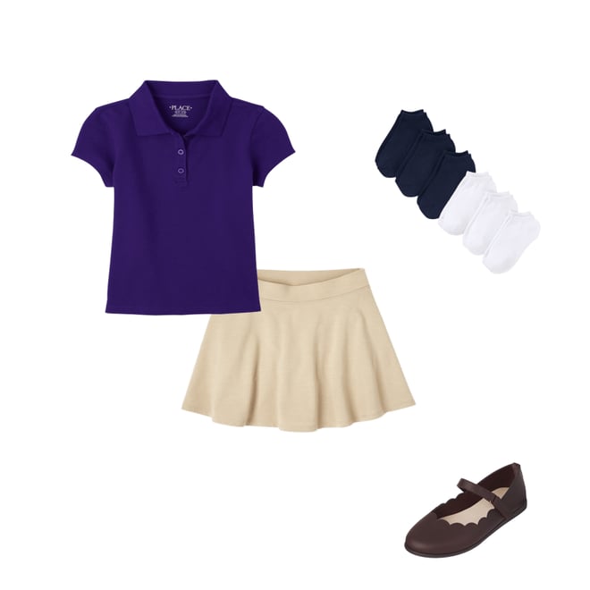 Girls Uniform Ponte Knit Skort