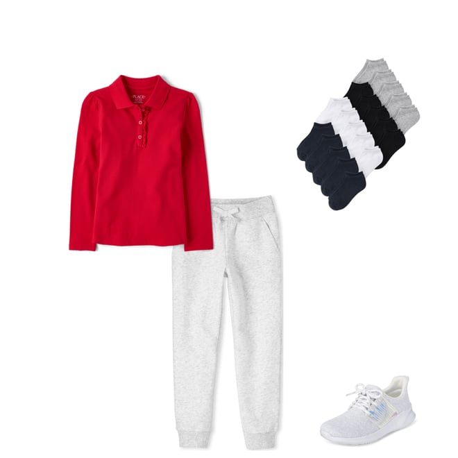 3rd bundle featuring 3 items which compliment Girls Uniform Ruffle Pique Polo