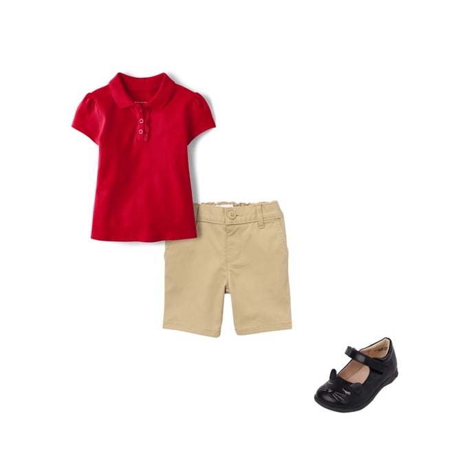 6th bundle featuring 2 items which compliment Toddler Girls Uniform Stretch Chino Shorts