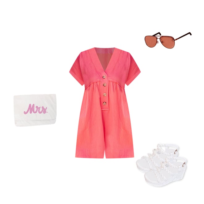 Somewhere Sunny Neon Coral Jumpsuit – Pink Lily