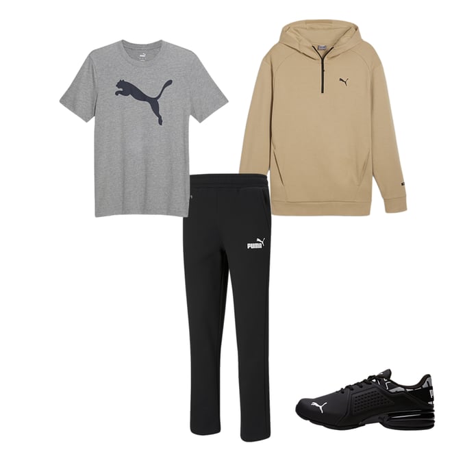 PUMA Men's Essentials Logo Fleece Sweatpants, Dark Gray Heather, Small :  : Clothing, Shoes & Accessories