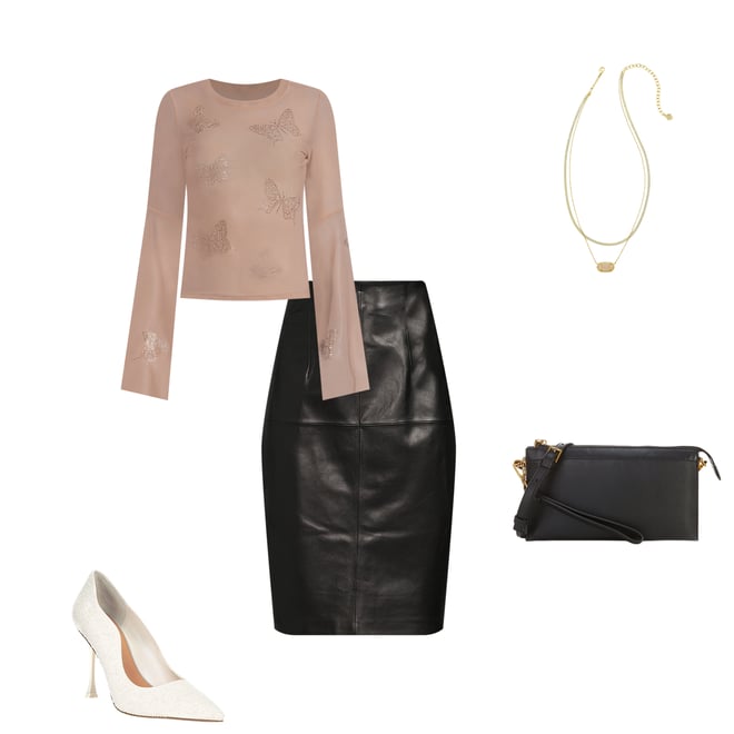 Antonio melani leather on sale skirt