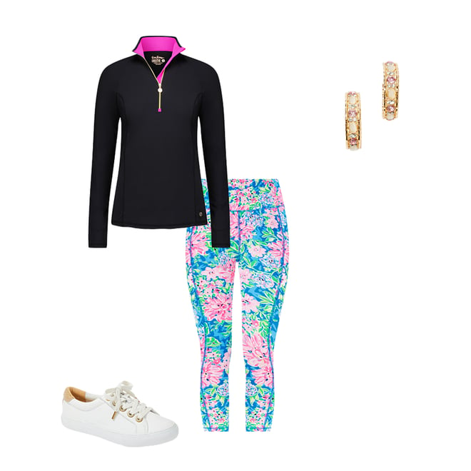 Lilly Pulitzer Luxletic Caille Weekender leggings w/cutouts
