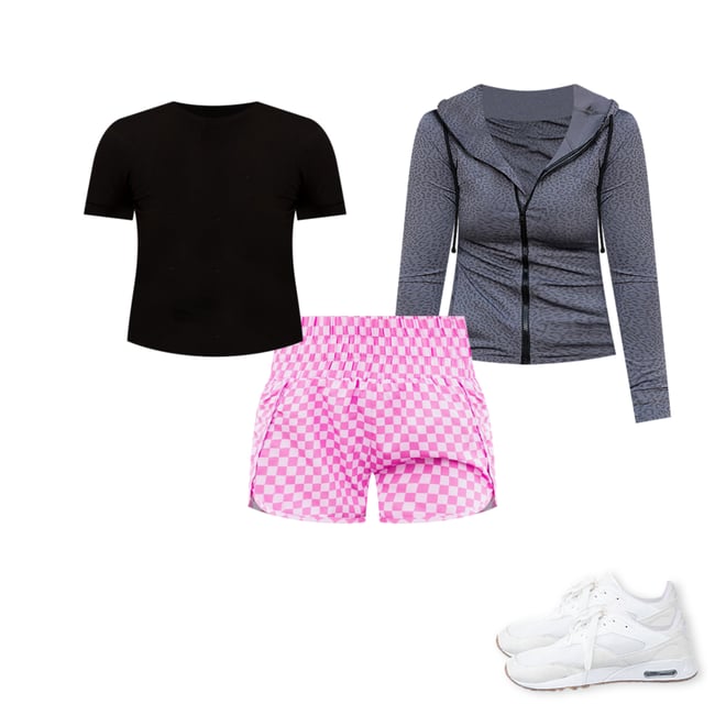 eczipvz Workout Shorts Women's Plaid Print Elastic High Waist Wide Leg  Casual Shorts Hot Pink,M 