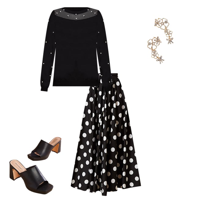 Versona polka dot skirt store
