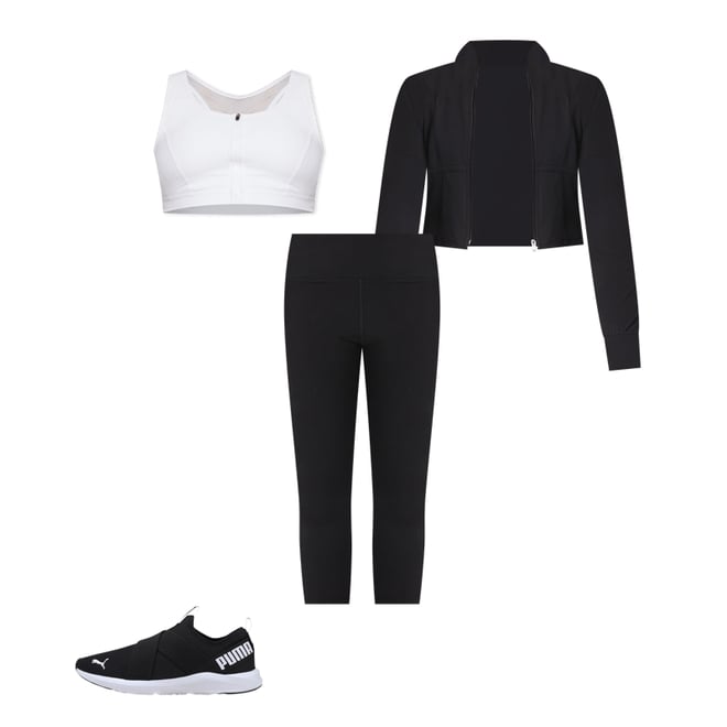 Fila Sport Women's Athletic Leggings Capri Pants Black Gray White Size Large  PGC