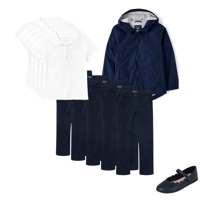 2nd bundle featuring 3 items which compliment Girls Uniform Pique Polo 5-Pack