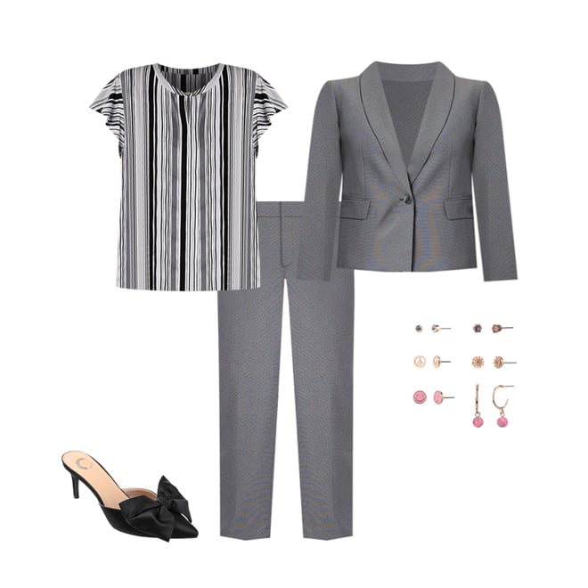 Le Suit 2-pc. Knee Length Skirt Suit, Color: Grey - JCPenney