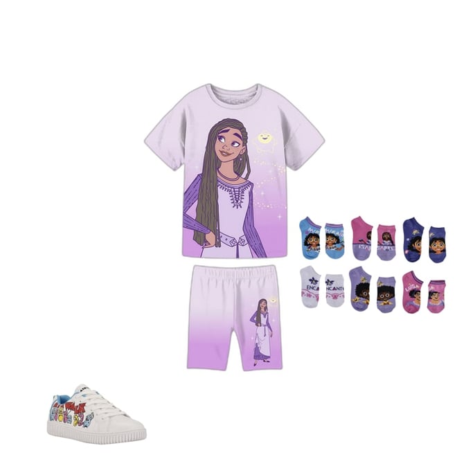 Disney Collection Little & Big Girls Wish Tapered Jogger Pant, Color:  Orchid Magic - JCPenney
