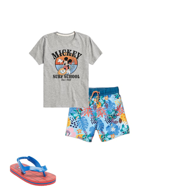 Disney Collection Little & Big Boys Stitch Swim Trunks, Color