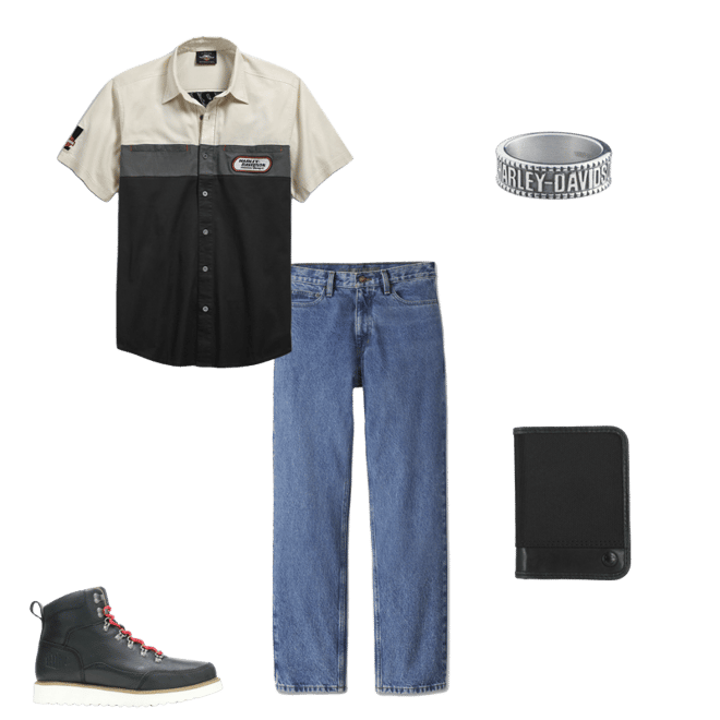 【RASHOMONG】Harley Davidson Flame ロンT (2色) unisex Harley-Davidson® Men's Arterial #1 Flag B12 Half Helmet