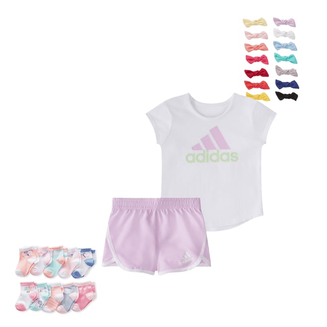 Baby girl adidas short hot sale set