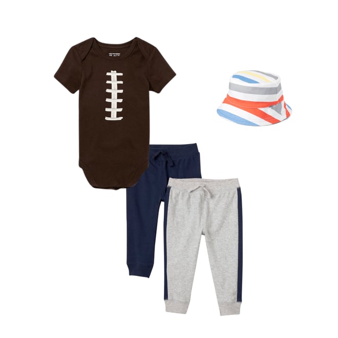 5th bundle featuring 2 items which compliment Baby Boys Striped Reversible Bucket Hat