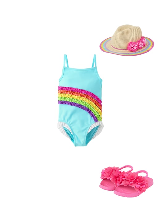 3rd bundle featuring 2 items which compliment Girls Flower Sun Hat
