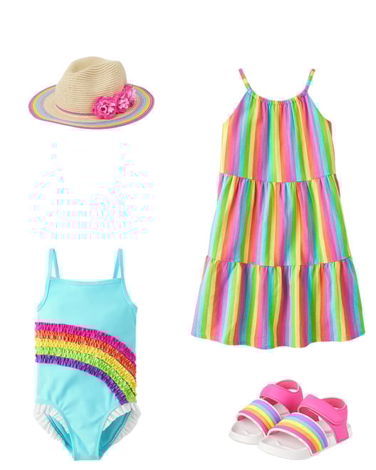 6th bundle featuring 3 items which compliment Girls Flower Sun Hat