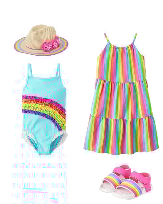 5th bundle featuring 3 items which compliment Girls Flower Sun Hat