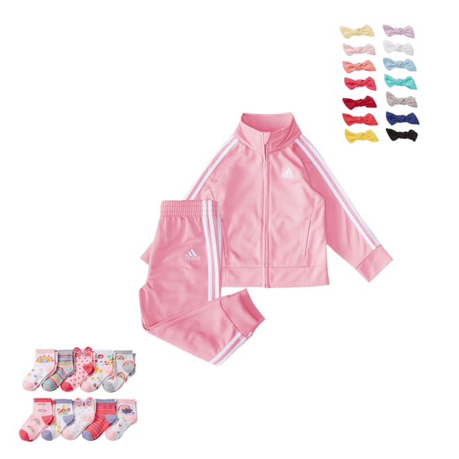 Adidas baby outlet tracksuit pink