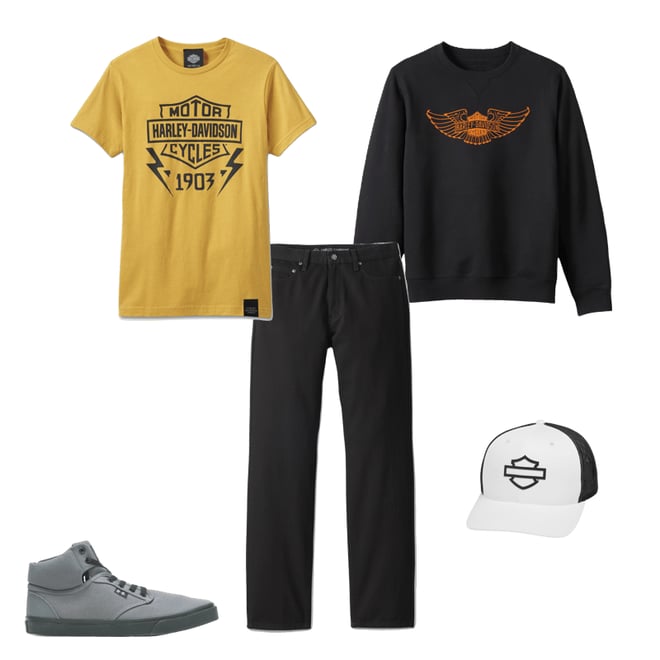 Winged Bar & Shield Midweight Crewneck | Harley-Davidson USA