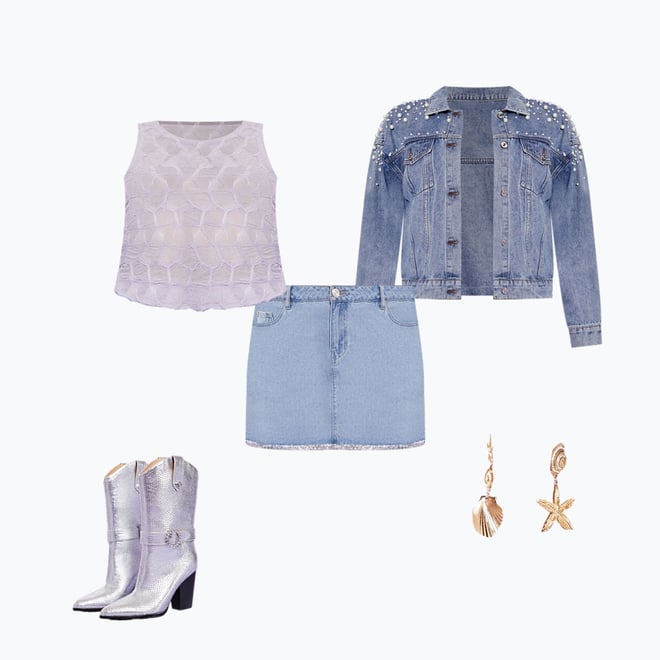 Denim mini skirt outlet polyvore