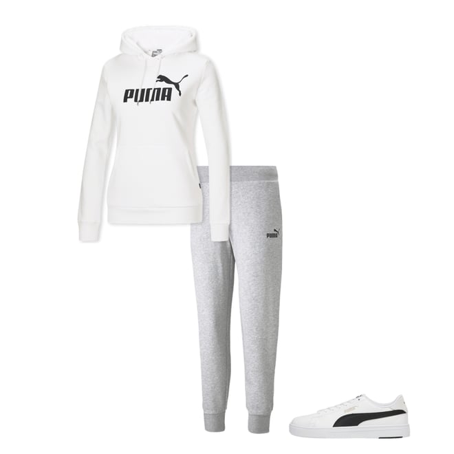 Puma essentials tracksuit deals