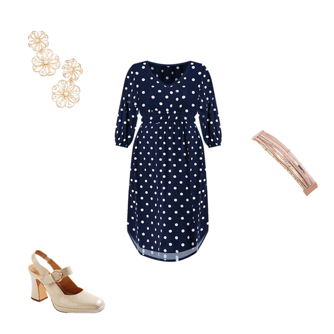 Joules navy spot on sale dress
