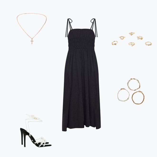 Faux Leather Crisscross Midi Dress