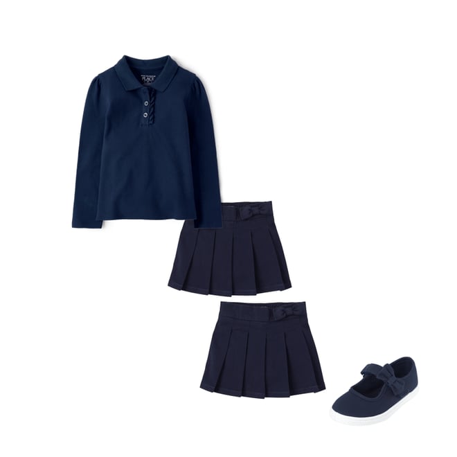 1st bundle featuring 2 items which compliment Toddler Girls Uniform Bow Pleated Skort 2-Pack