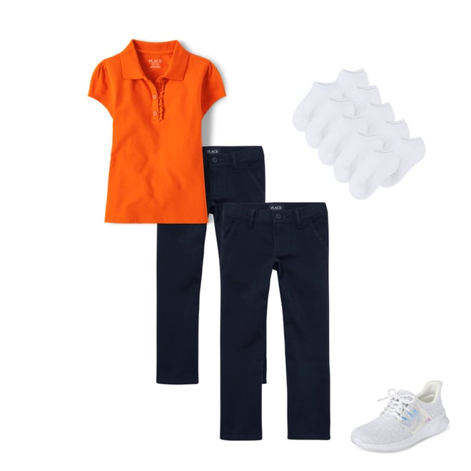5th bundle featuring 3 items which compliment Girls Uniform Stretch Bootcut Chino Pants 2-Pack