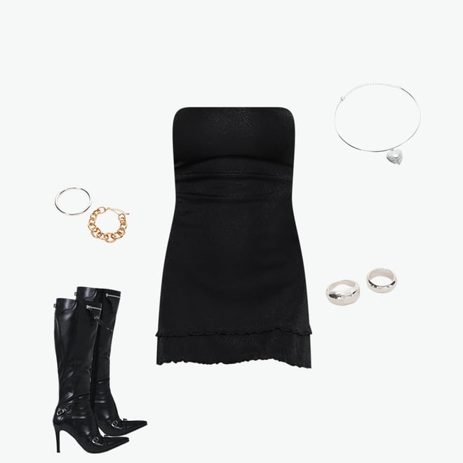 Carette Strapless Mini Dress Black