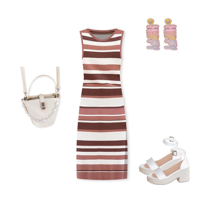 Know Your Worth Striped Ribbed Midi Dress – Pink Lily