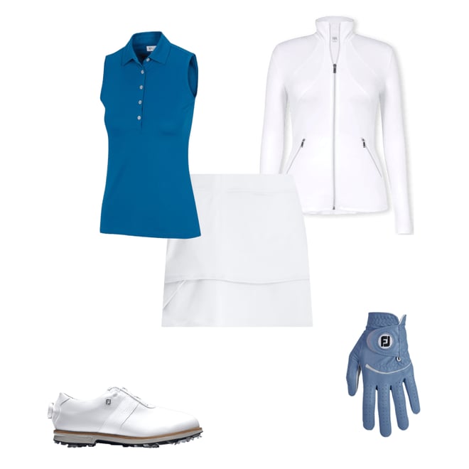 FootJoy Women's Performance Layered Golf Skort White