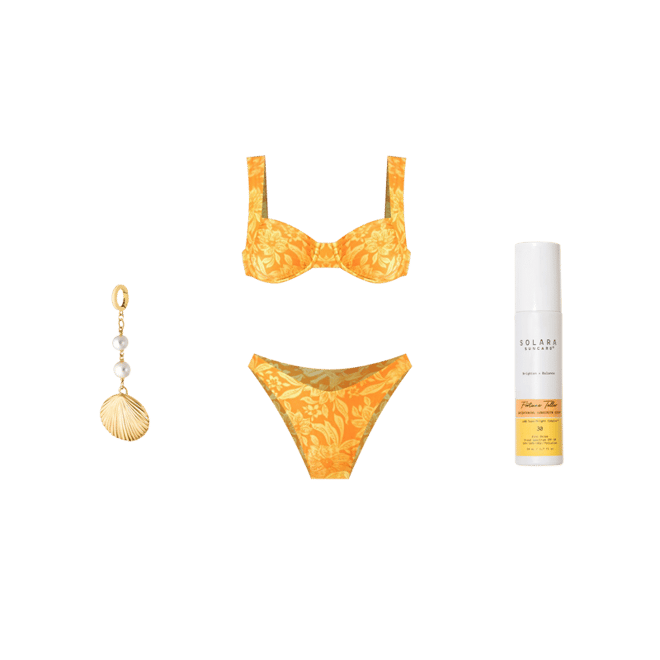 Product | LSPACE Printed Stella Bikini Top - Golden Hour Blooms