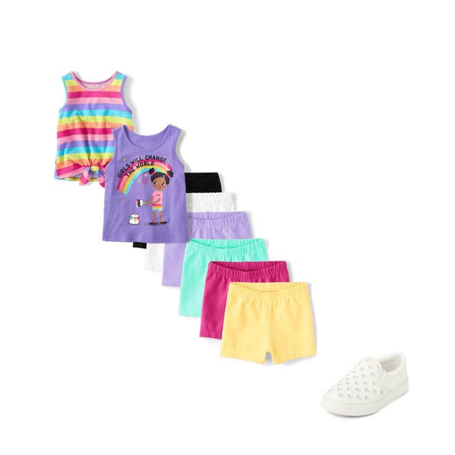 Toddler Girls Mix And Match Knit Cartwheel Shorts 6-Pack